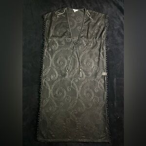 Blue Island Black Sheer Swim Coverup